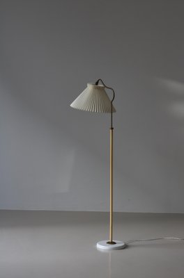 Scandinavian Modern Brass Floor Lamp attributed to Bent Karlby for Lyfa, Denmark, 1940s-WRF-1750742