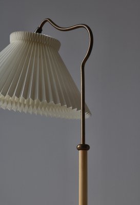 Scandinavian Modern Brass Floor Lamp attributed to Bent Karlby for Lyfa, Denmark, 1940s-WRF-1750742