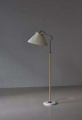 Scandinavian Modern Brass Floor Lamp attributed to Bent Karlby for Lyfa, Denmark, 1940s-WRF-1750742