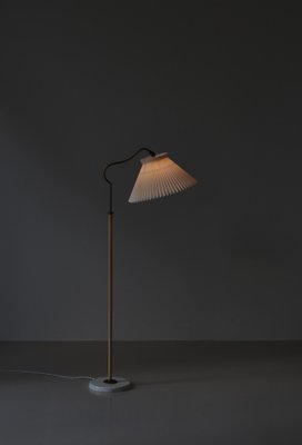 Scandinavian Modern Brass Floor Lamp attributed to Bent Karlby for Lyfa, Denmark, 1940s-WRF-1750742