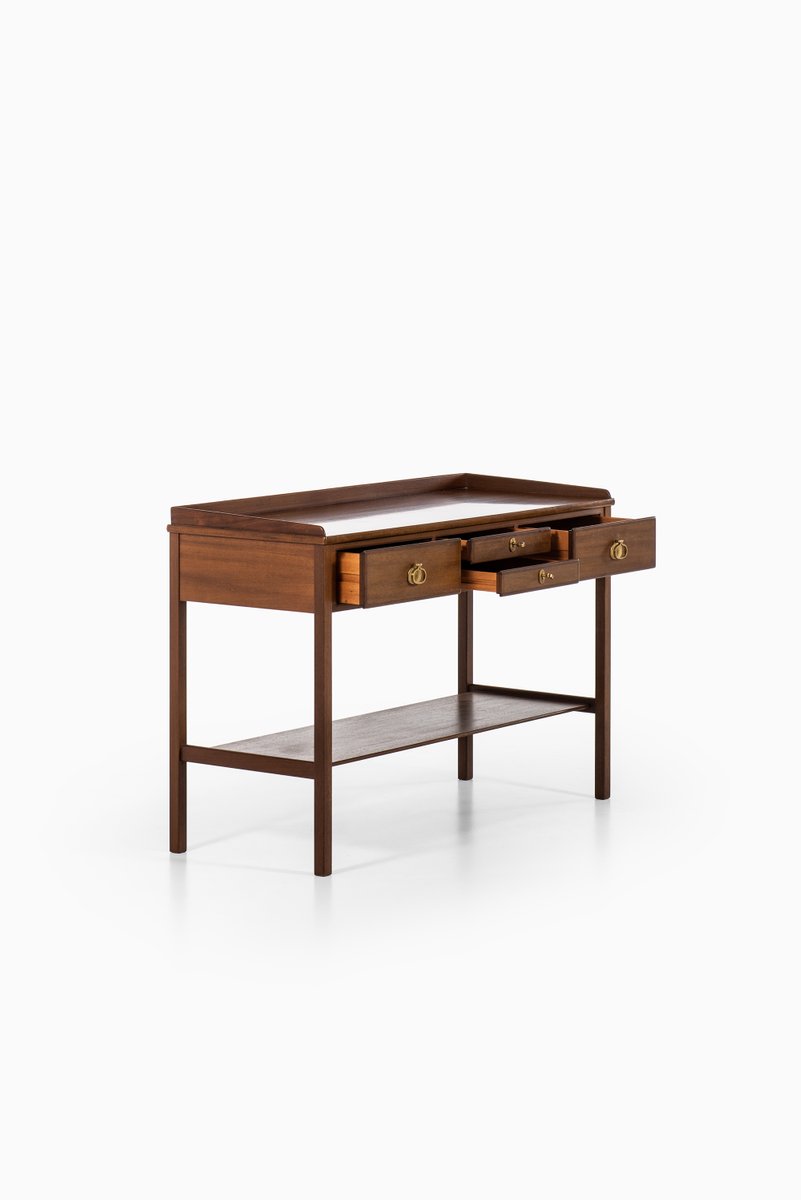 Scandinavian Modern Brass & Mahogany Sideboard by Kerstin Hörlin-Holmquist, 1960s