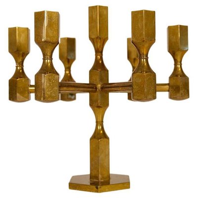 Scandinavian Modern Brass Table Candelabras from Gusum, Sweden, 1970s, Set of 3-UYK-1126763