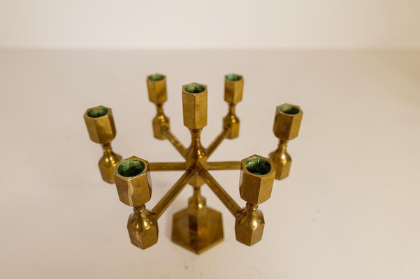 Scandinavian Modern Brass Table Candelabras from Gusum, Sweden, 1970s, Set of 3-UYK-1126763