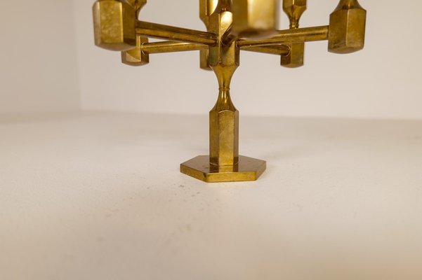 Scandinavian Modern Brass Table Candelabras from Gusum, Sweden, 1970s, Set of 3-UYK-1126763