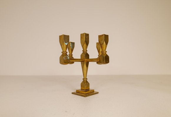 Scandinavian Modern Brass Table Candelabras from Gusum, Sweden, 1970s, Set of 3-UYK-1126763