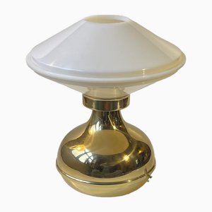 Scandinavian Modern Brass Table Lamp with Ufo Shade-LCR-1797970