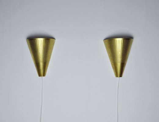 Scandinavian Modern Brass Wall Sconces from IKEA, 1960s, Set of 2-HPQ-1180963