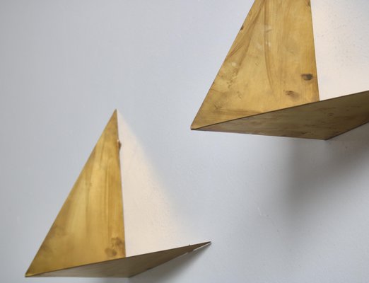 Scandinavian Modern Butterfly Shelves in Brass by Poul Cadovius, 1958, Set of 6-WRF-1048266