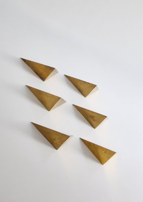 Scandinavian Modern Butterfly Shelves in Brass by Poul Cadovius, 1958, Set of 6-WRF-1048266