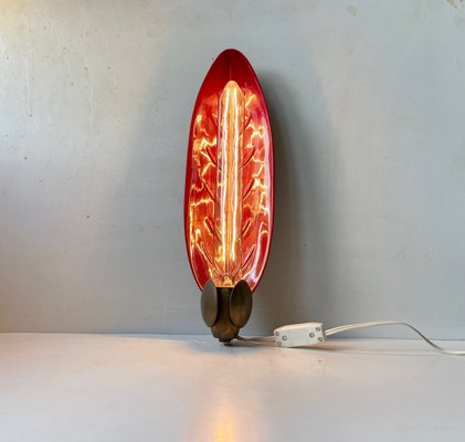 Scandinavian Modern Ceramic and Brass Wall Sconce, 1960s-LCR-1101035