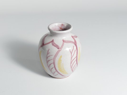 Scandinavian Modern Ceramic Vase with Red & Yellow Leaves from Alingsås Keramik, 1947-RUK-1758075