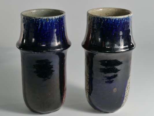 Scandinavian Modern Ceramic Vases by Sylvia Leuchovius for Rörstrand, 1976, Set of 2-RUK-1758042