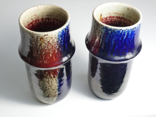 Scandinavian Modern Ceramic Vases by Sylvia Leuchovius for Rörstrand, 1976, Set of 2-RUK-1758042