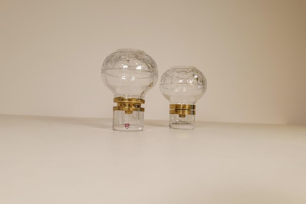 Scandinavian Modern Clear Crystal Candle Holders from Orrefors, Sweden, Set of 2-UYK-1126764