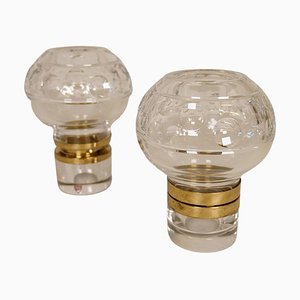 Scandinavian Modern Clear Crystal Candle Holders from Orrefors, Sweden, Set of 2-UYK-1126764