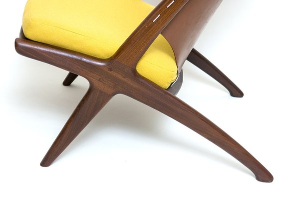 Scandinavian Modern Crossed Chair Design by Fredrik Kayser for Gustav Bauhus-URD-1096046