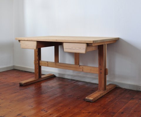 Scandinavian Modern Desk in Solid Pine, 1970s-HPQ-1181215