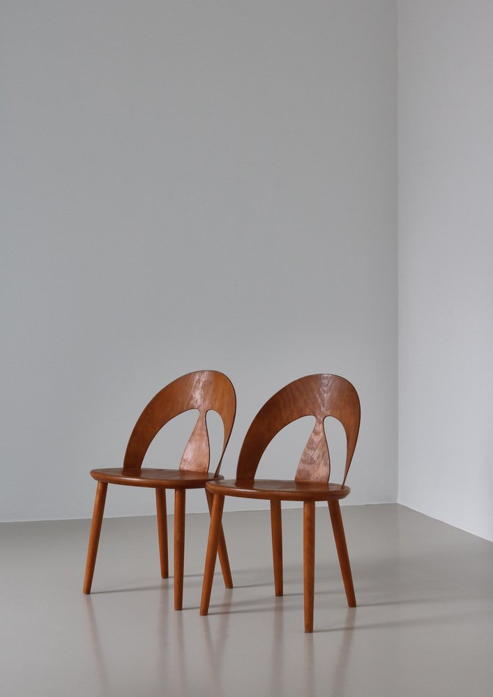 Scandinavian Modern Early Edition Shell Chairs attributed to Børge Mogensen, 1950s, Set of 2