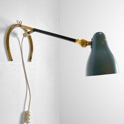 Scandinavian Modern Få 501 Table Lamp in Brass and Steel, 1950s-LIV-2021839