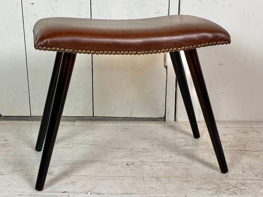 Scandinavian Modern Faux Leather Stool-WZZ-901006