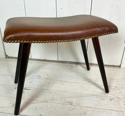 Scandinavian Modern Faux Leather Stool-WZZ-901006