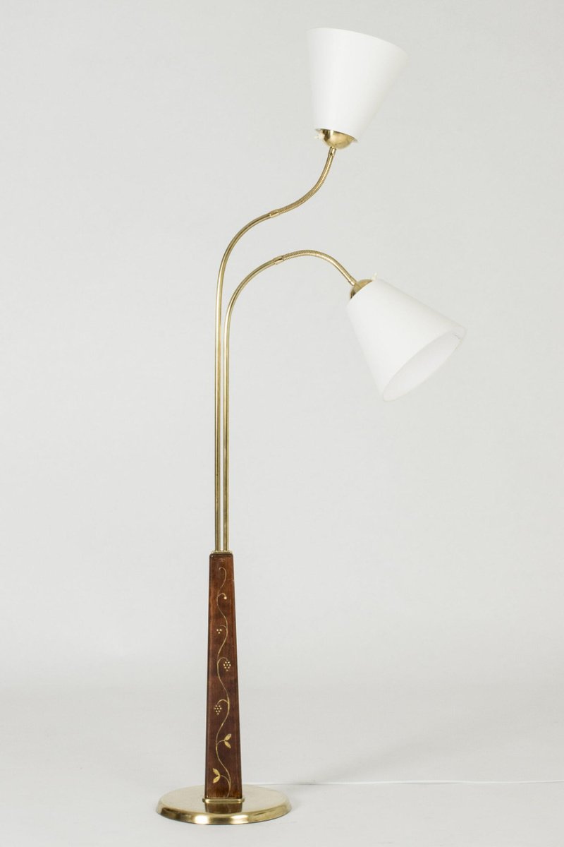 Scandinavian Modern Floor Lamp by Tor Wolfenstein, 1940s