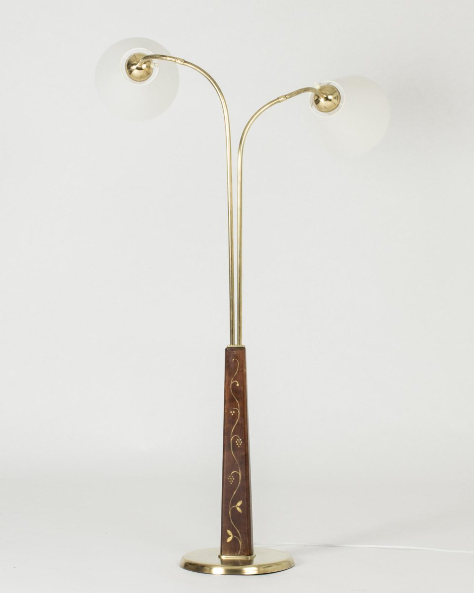 Scandinavian Modern Floor Lamp by Tor Wolfenstein, 1940s