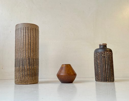 Scandinavian Modern Glazed Ceramic Vases, 1970s, Set of 3-LCR-1438711