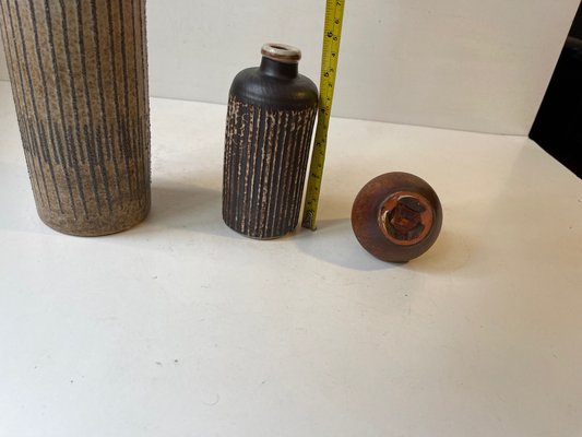 Scandinavian Modern Glazed Ceramic Vases, 1970s, Set of 3-LCR-1438711