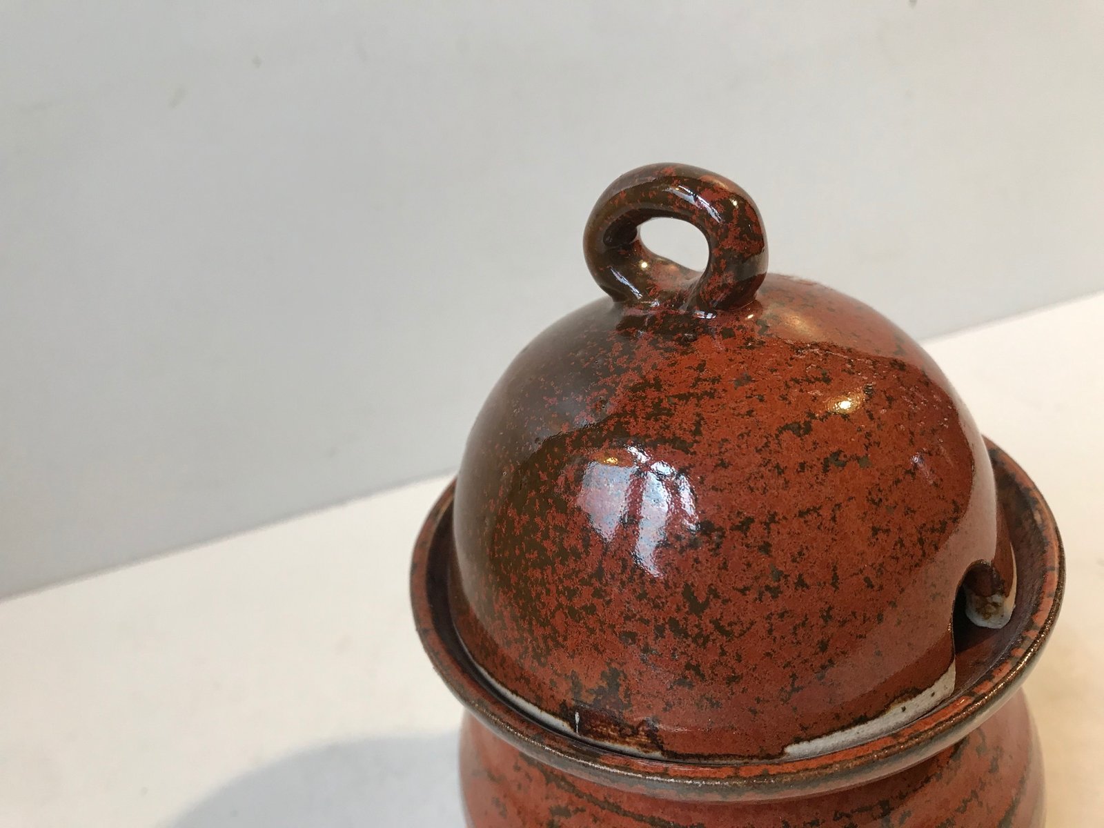 Scandinavian Modern Glazed Jam Jar in Stoneware, 1970s