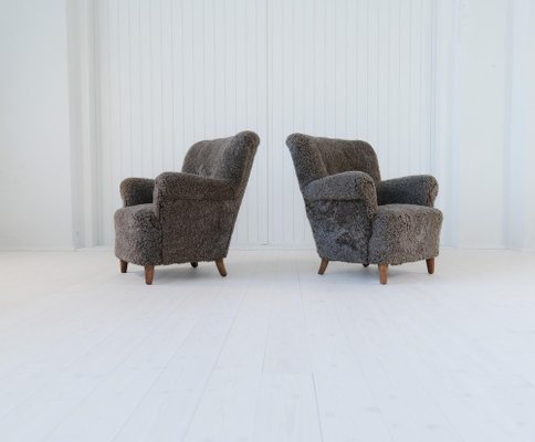 Scandinavian Modern Lounge Chairs, 1940, Set of 2-UYK-1797734