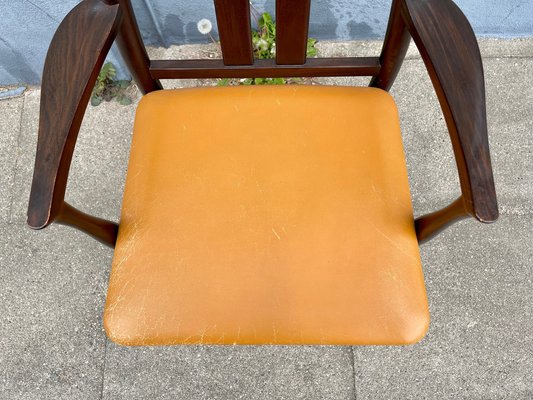 Scandinavian Modern Mahogany and Leather Armchair from DOF, 1970s-LCR-1286695