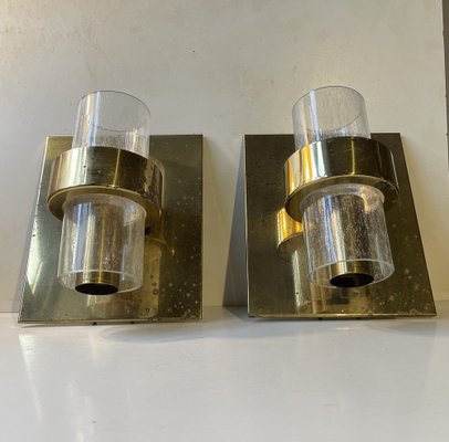 Scandinavian Modern Maritime Brass Sconces by Jonas Hidle for Høvik Verk, 1970s, Set of 2-LCR-1772727