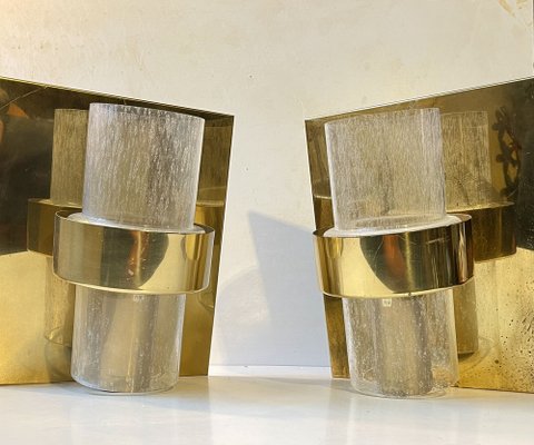 Scandinavian Modern Maritime Brass Sconces by Jonas Hidle for Høvik Verk, 1970s, Set of 2-LCR-1772721