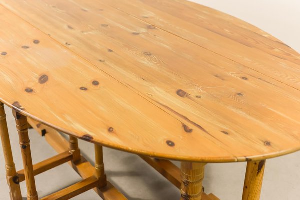 Scandinavian Modern Pine Gateleg Dining Table, 1970s-KMC-699478