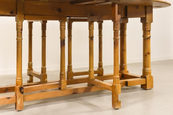 Scandinavian Modern Pine Gateleg Dining Table, 1970s-KMC-699478