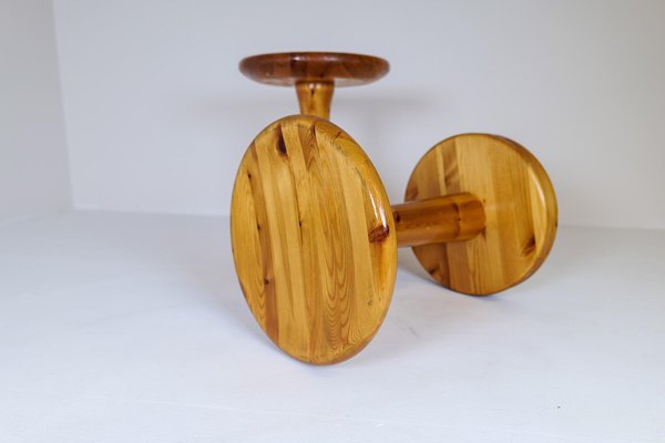 Scandinavian Modern Pine Stools, Sweden, 1970s, Set of 2-UYK-1181647