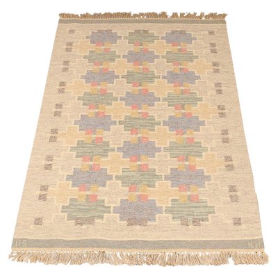 Scandinavian Modern Rolakan Flatweave Rug by Maj Svanström, Sweden, 1950s-RUK-2026430