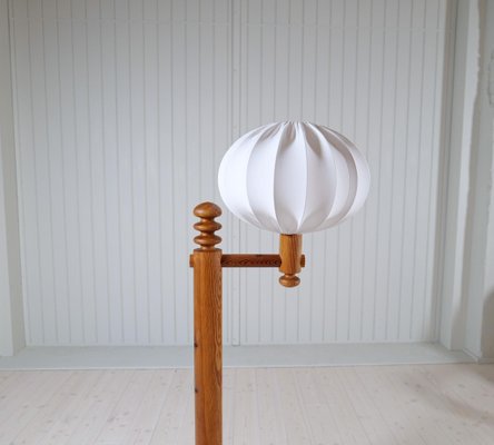 Scandinavian Modern Sculptural Floor Lamp in Pine from Luxus, 1970s-UYK-1793993