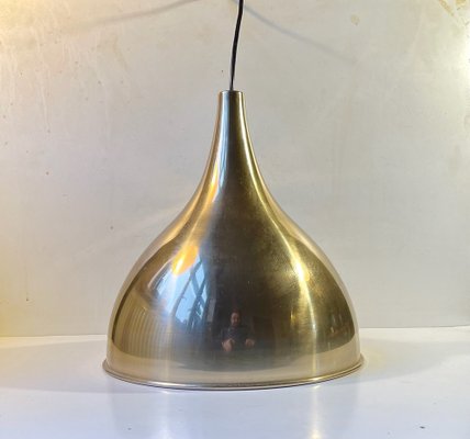 Scandinavian Modern Silhouette Pendant Lamp in Brass by Jo Hammerborg for Fog & Menup, 1970s-LCR-1152888