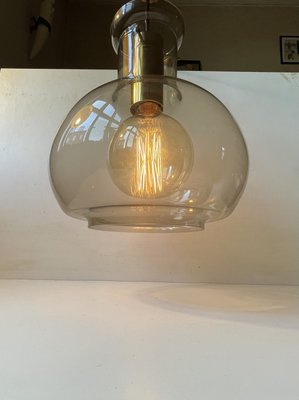 Scandinavian Modern Soap Bubble Ceiling Lamp in Smoke Glass by Jonas Hidle for Høvik Verk, 1960s-LCR-2031575