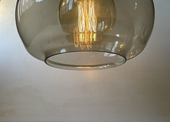 Scandinavian Modern Soap Bubble Ceiling Lamp in Smoke Glass by Jonas Hidle for Høvik Verk, 1960s-LCR-2031575