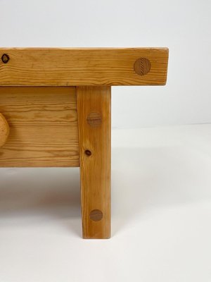 Scandinavian Modern Solid Pine Bench from Fröseke, Sweden, 1970s-UYK-890155