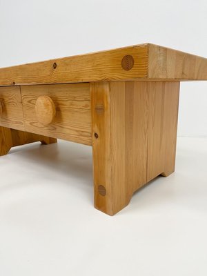 Scandinavian Modern Solid Pine Bench from Fröseke, Sweden, 1970s-UYK-890155