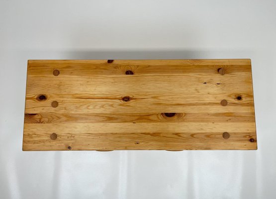 Scandinavian Modern Solid Pine Bench from Fröseke, Sweden, 1970s-UYK-890155