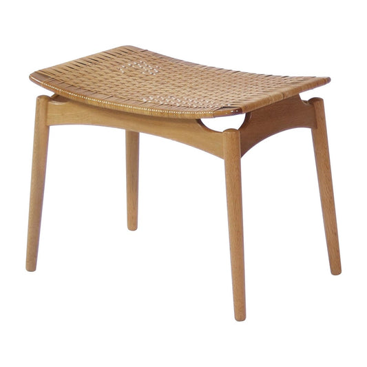 Scandinavian Modern Stool in Oak and Cane by Ølholm Møbelfabrik, Denmark, 1950s