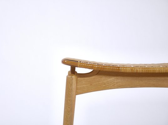 Scandinavian Modern Stool in Oak and Cane by Ølholm Møbelfabrik, Denmark, 1950s-WRF-714069