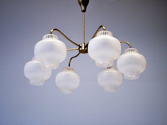 Scandinavian Modern Swedish 6-Arm Ceiling Lamp, 1950s-OGU-674651