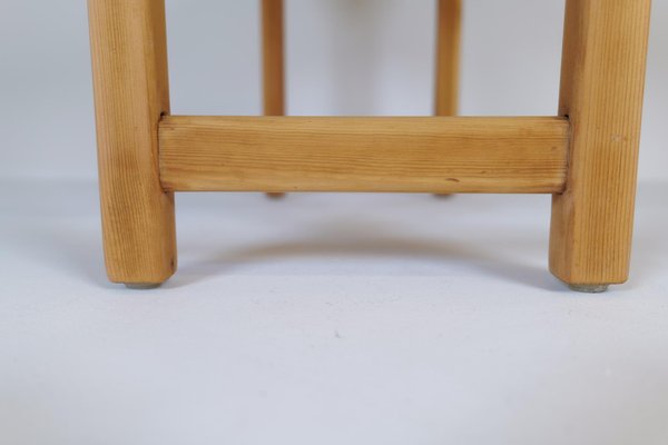 Scandinavian Modern Swedish Stool in Pine and Sheepskin, 1970s-UYK-1266792