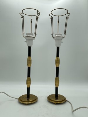 Scandinavian Modern Table Lamps in Metal and Brass, 1950s, Set of 2-ZQM-1740554